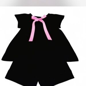 Black 2pc set with Pink Bow